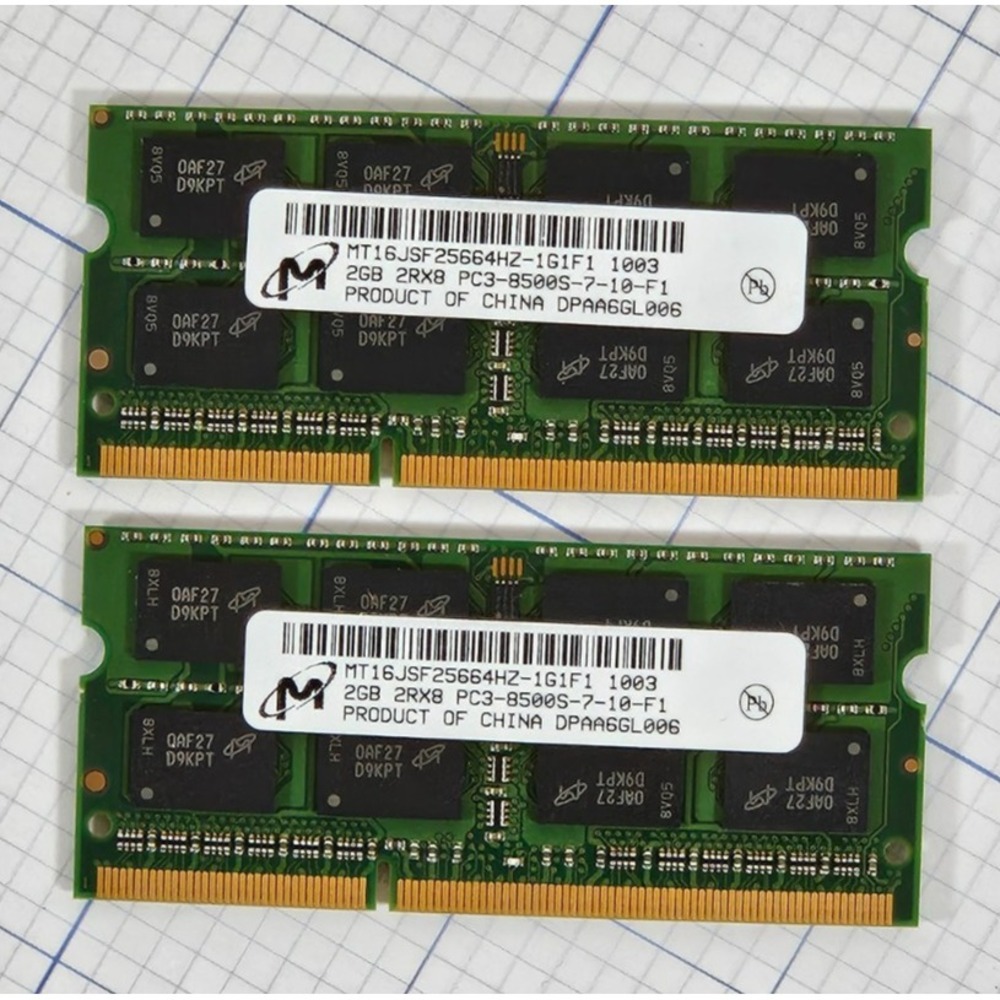 Micron 4GB 2x2GB DDR3 PC3-8500S RAM 2Rx8 SODIMM